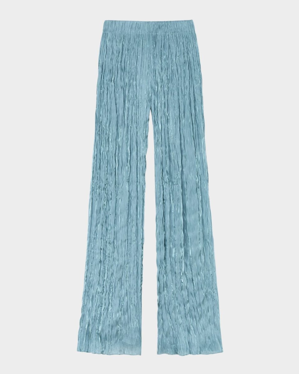 Parkside Plisse Straight-Leg Pants